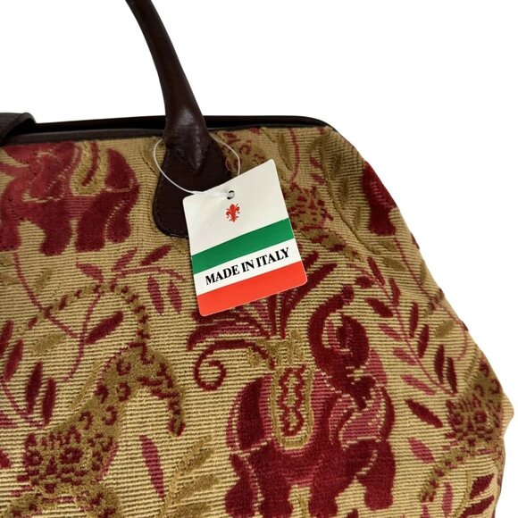 Neiman Marcus Womens Doctor Bag Vintage Italian Tapestry Vintage Bag NWT - Picture 8 of 12